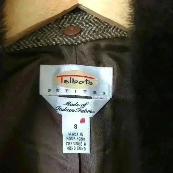 Talbots Women’s Zip Up Detachable Faux Collar Wool / Silk Blend Jacket Size 8 - Picture 2 of 8